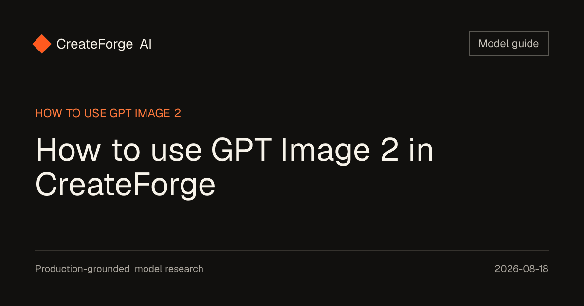 How to use GPT Image 2 in CreateForge editorial cover