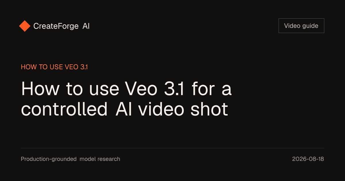 How to use Veo 3.1 for a controlled AI video shot editorial cover