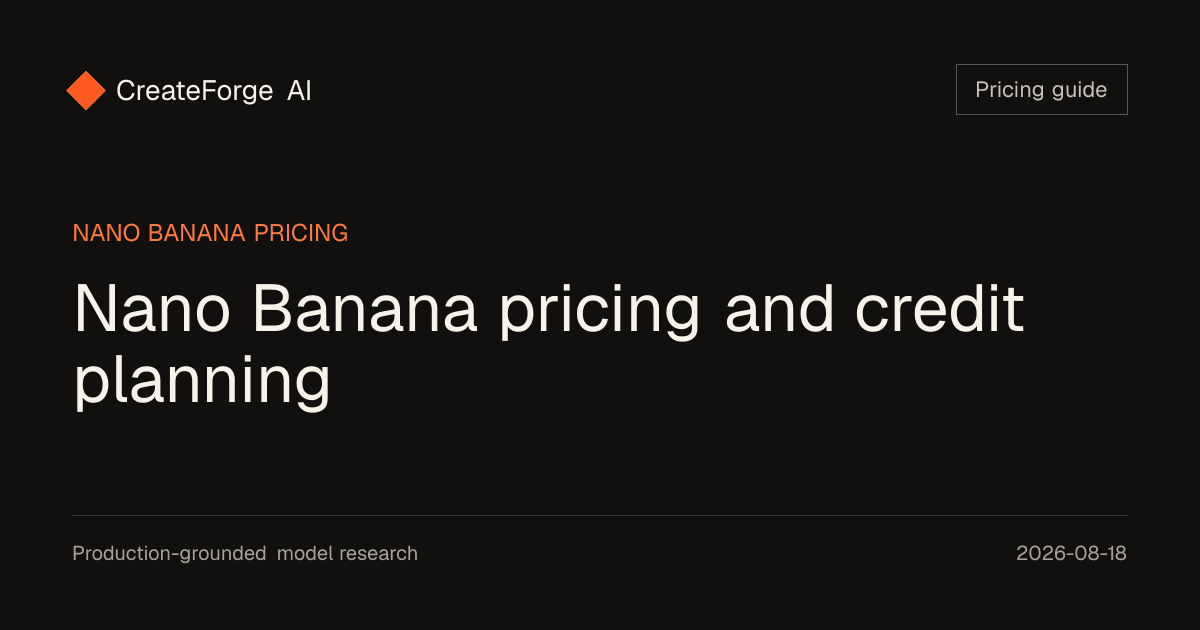 Nano Banana pricing and credit planning editorial cover