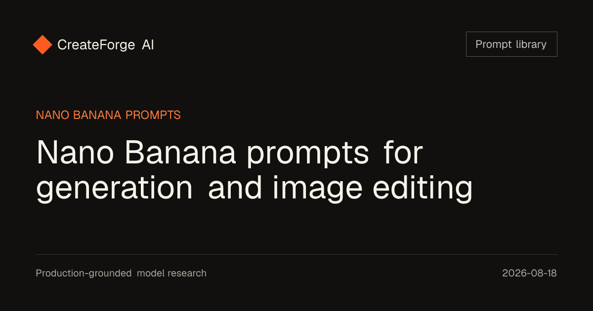 Nano Banana prompts for generation and image editing editorial cover