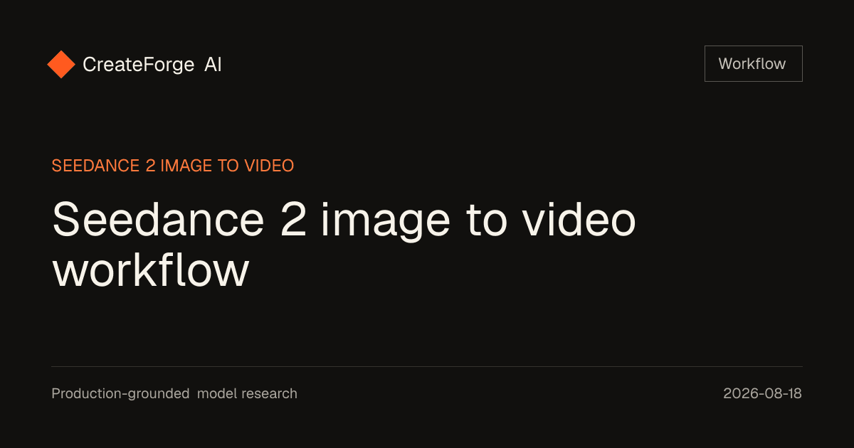 Seedance 2 image to video workflow editorial cover