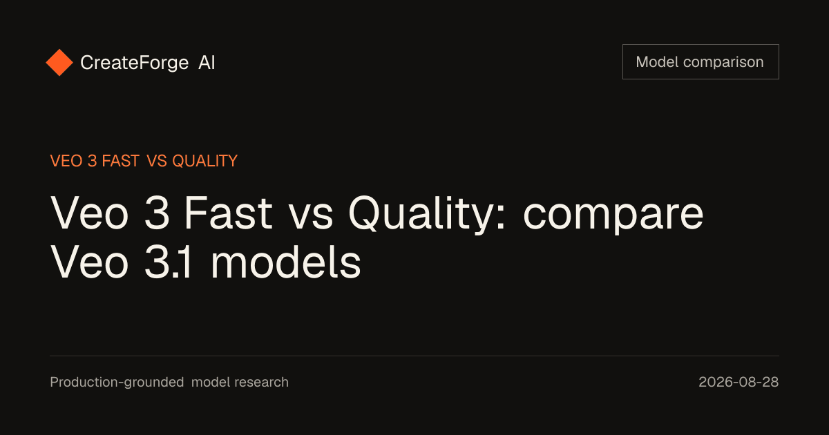 Veo 3 Fast vs Quality: compare Veo 3.1 models editorial cover